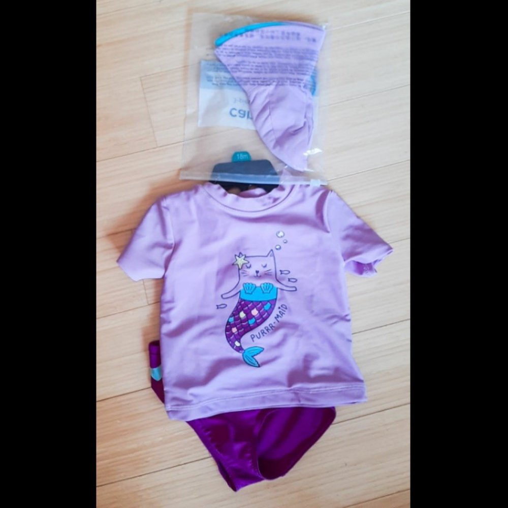 NWT Carter's Purple Rashguard Bikini (18m)
